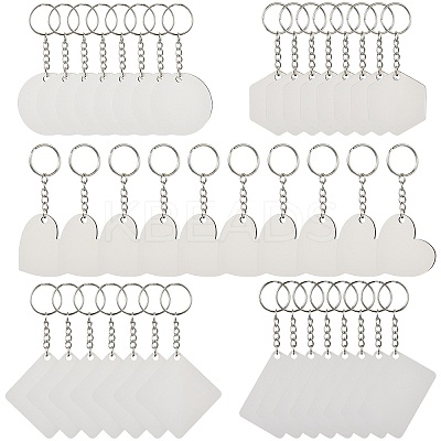 Sublimation Blanks Keychains AJEW-CJC0015-003-1
