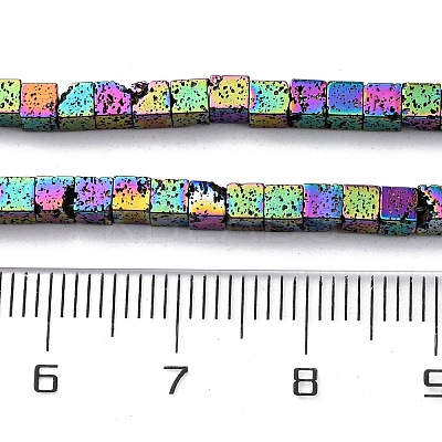 Electroplated Natural Lava Rock Beads Strands G-A256-B01-02D-1