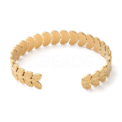 304 Stainless Steel Cuff Bangles for Women LS-BJEW-K263-05G-03-1