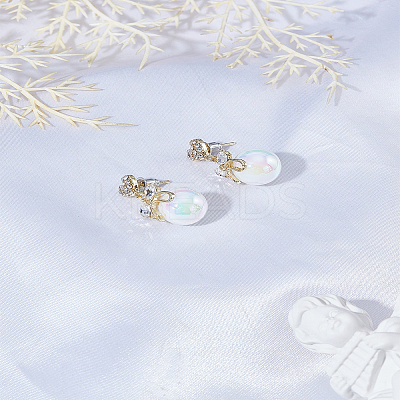 1 Pair Alloy Rhinestione Stud Earrings EJEW-LP0004-94-1