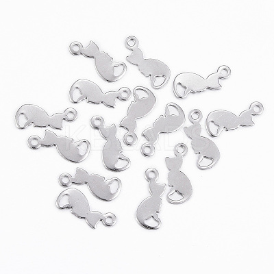 Tarnish Resistant 304 Stainless Steel Kitten Charms LS-X-STAS-H396-04P-1