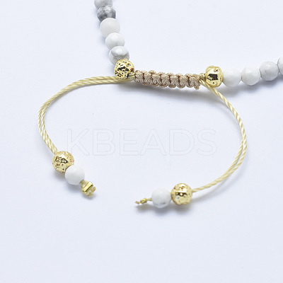 Natural Howlite Braided Bead Bracelets BJEW-I258-E04-1