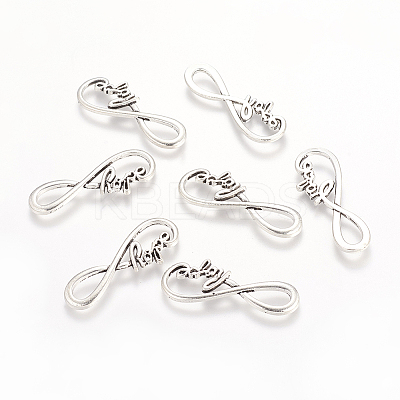 Tibetan Style Alloy Infinity with Hope Links connectors LS-TIBE-S230-AS-LF-1
