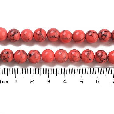 Dyed Synthetic Turquoise Gemstone Bead Strands TURQ-R032-8mm-XSS18-1