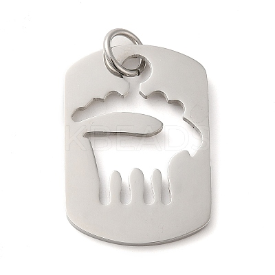 Non-Tarnish Hollow 304 Stainless Steel Pendants STAS-C086-04D-P-1