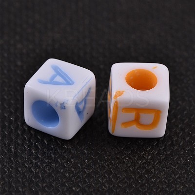 Acrylic Horizontal Hole Letter Beads MACR-R479-M-1