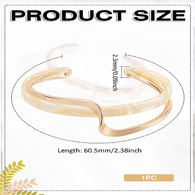 1Pc Brass Resin Cuff Bracelets for Women BJEW-LP0002-26B-1