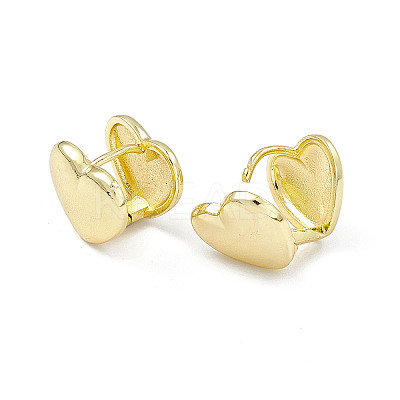 Brass Heart Hoop Earrings for Women EJEW-P215-05G-1