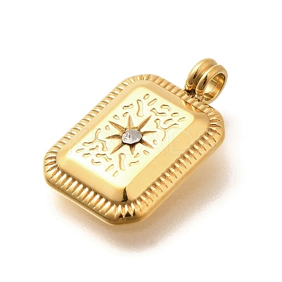 304 Stainless Steel Rhinestone Pendants STAS-M109-09G-01-1