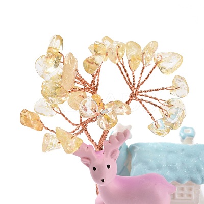 Natural Yellow Quartz Tree Display Decoration DJEW-G030-01RG-05-1