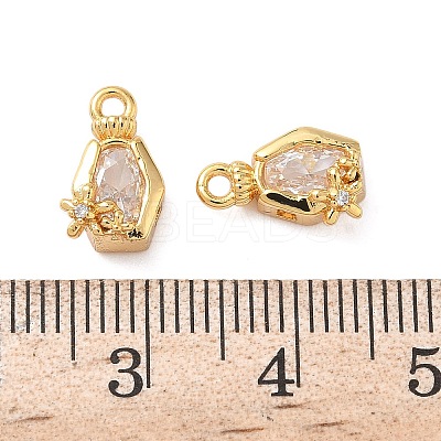 Brass with Cubic Zirconia Charms KK-D024-23A-G-1