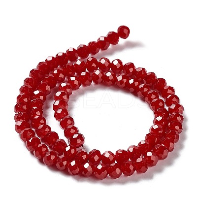 Baking Paint Imitation Jade Glass Bead Strands DGLA-A034-J8MM-A29-1