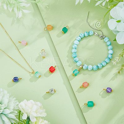 100Pcs 5 Colors Natural Agate Pendants FIND-FH0005-15-1