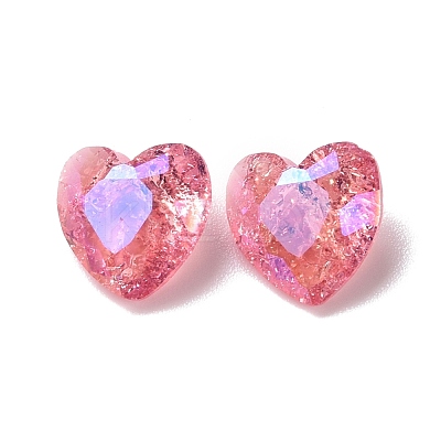 Crackle Moonlight Style Glass Rhinestone Cabochons RGLA-J015-B-209IO-1