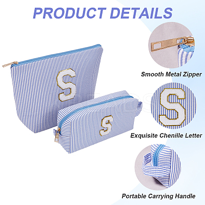 Letter S Polyester Makeup Storage Bag AJEW-WH20001-73B-1