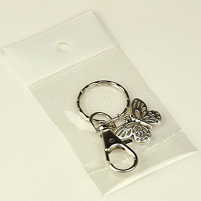 Tibetan Style Butterfly Keychain KEYC-JKC0009-15-1