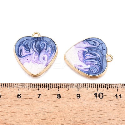 Rack Plating Alloy Enamel Pendants ENAM-N056-366KCG-05-1