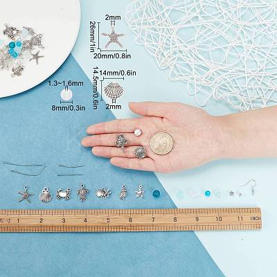 Blue Ocean Theme Earrings DIY Making Kits DIY-SC0017-90-1