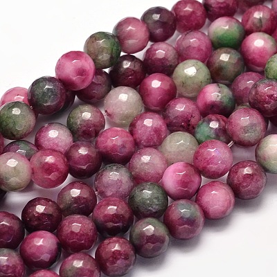 Dyed Natural Malaysia Jade Round Bead Strands G-L395-39-10mm-1