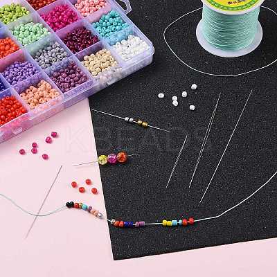 Iron Collapsible Big Eye Beading Needles X-ES001Y-S-45mm-01-1