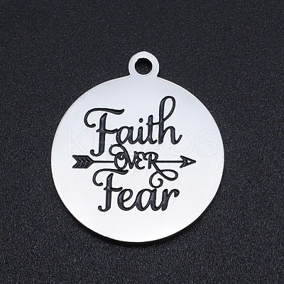 Non-Tarnish 201 Stainless Steel Etched Pendants STAS-N090-JN805-1