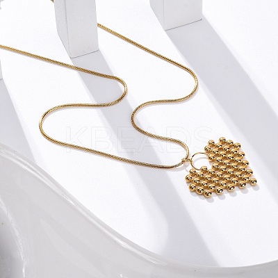 PVD Vacuum Plating 304 Stainless Steel Heat Pendant Round Snake Chain Necklaces for Women STAS-Z114-19G-1