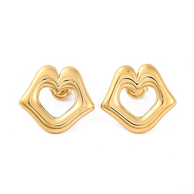 Ion Plating(IP) 304 Stainless Steel Stud Earrings EJEW-G395-08G-1