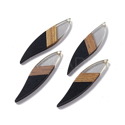 Opaque Resin & Walnut Wood Big Pendants RESI-M027-08I-1