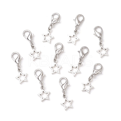 10Pcs Alloy Star Shoe Charms HJEW-JM02876-1