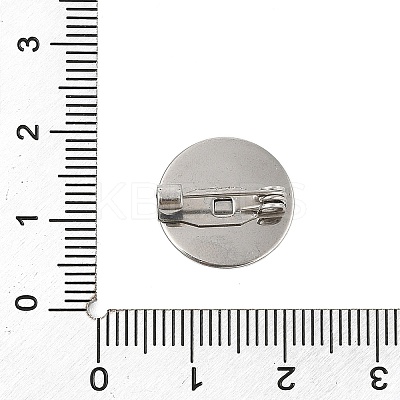 304 Stainless Steel Brooch Cabochon Settings STAS-E547-08J-P-1