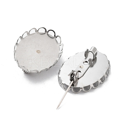 Non-Tarnish 304 Stainless Steel Brooch Base Settings FIND-D035-01B-P-1