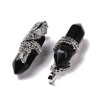 Natural Obsidian Pendants G-E059-02AS-02-1