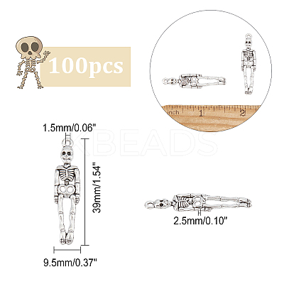 100Pcs Tibetan Style Alloy Pendants FIND-AR0002-12-1