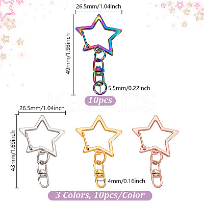 40Pcs 4 Styles Alloy Swivel Clasps Lanyard Snap Hook FIND-GA0005-16-1