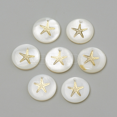 Freshwater Shell Pendants SHEL-Q010-001G-1