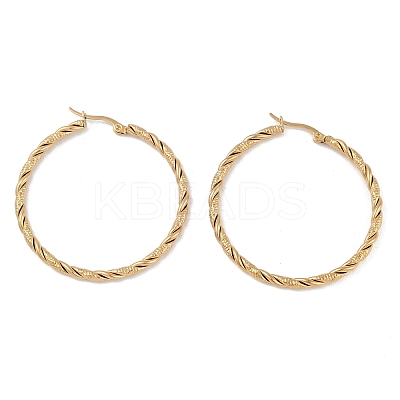 PVD Vacuum Plating 201 Stainless Steel Hoop Earrings LS-EJEW-I309-62D-G-1