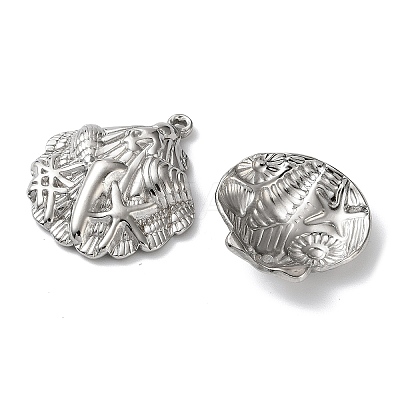 10Pcs 304 Stainless Steel Pendants STAS-P426-03P-1