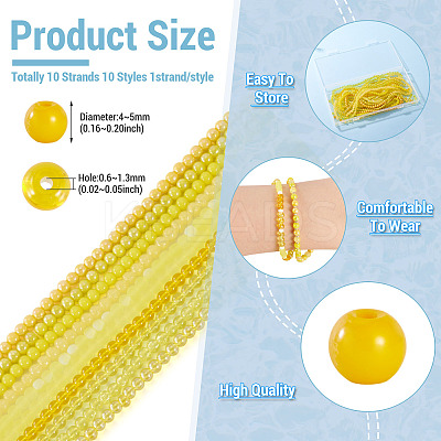 10 Strands 10 Styles Electroplate Opaque Glass Beads Strands GLAA-TA0003-60-1