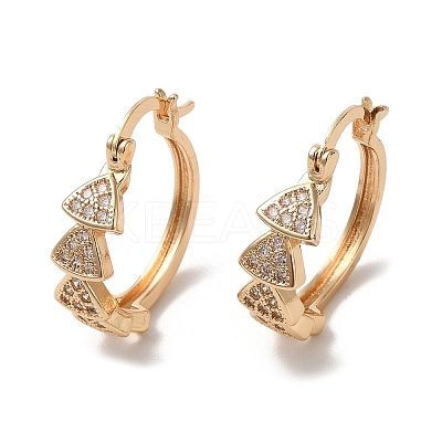 Brass Micro Pave Cubic Zirconia Hoop Earrings EJEW-M238-80KCG-1