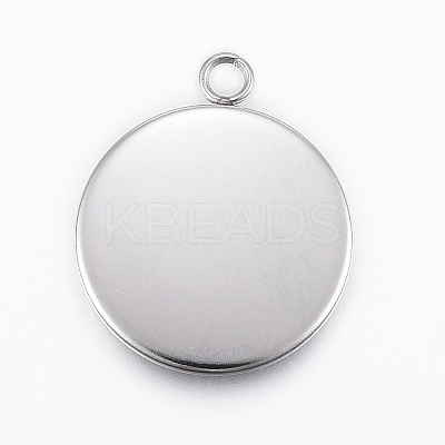 Tarnish Resistant 304 Stainless Steel Pendant Cabochon Settings LS-X-STAS-E146-18P-18mm-1