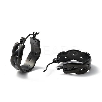 304 Stainless Steel Wide Chunky Hoop Earrings for Women Ion Plating(IP) EJEW-P197-04EB-1