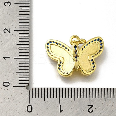 Rack Plating Brass Micro Pave Cubic Zirconia Pendant KK-H485-07G-02-1