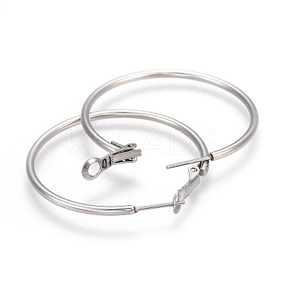 Tarnish Resistant 201 Stainless Steel Hoop Earrings EJEW-F188-24P-B-1