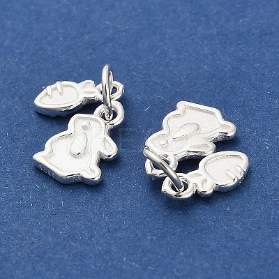 Easter 925 Sterling Silver Rabbit and Carrot Charms STER-P071-04S-1