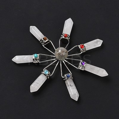 Natural Quartz Crystal 7 Chakra Points Energy Generator DJEW-I016-01P-06-1
