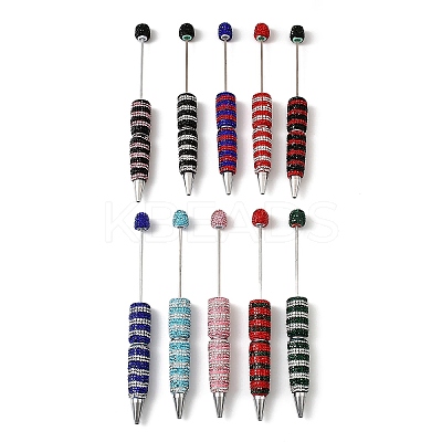 Polymer Clay Rhinestone Beadable Pen AJEW-B108-05-1