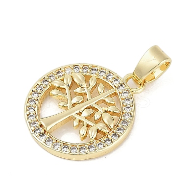 Rack Plating Brass Micro Pave Cubic Zirconia Pendants KK-H509-20G-02-1