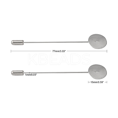 Tarnish Resistant 304 Stainless Steel Brooch Findings LS-X-STAS-S066-01-1