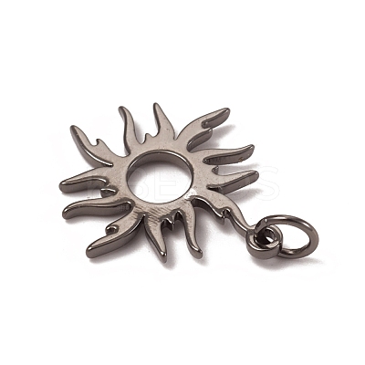 Brass Solar Eclipse Pendants KK-I668-08-1