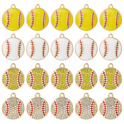 24Pcs 4 Styles Alloy Enamel Pendants ENAM-HY0001-56-1